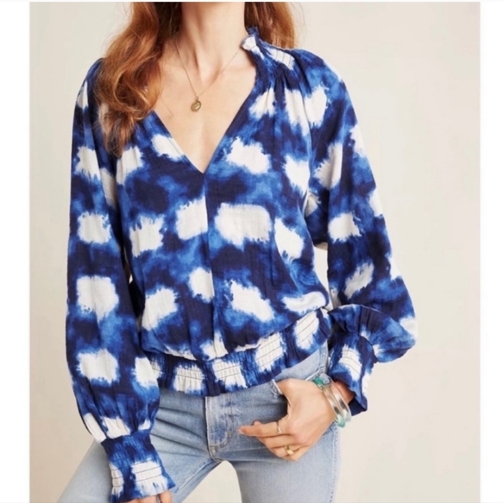 Anthropologie Porridge Ines Peasant Top Size XS